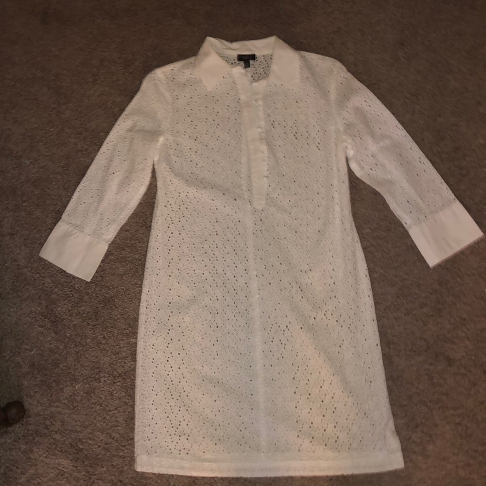 TALBOTS LADIES WHITE DRESS/COVER UP SIZE 4P NWOT